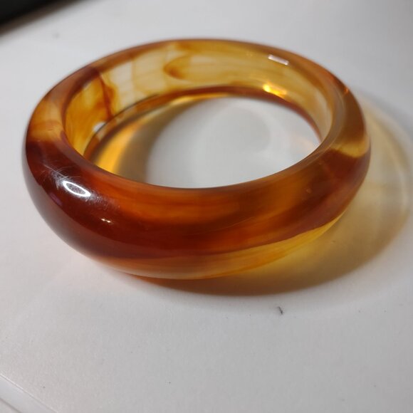 8 Inch Vintage Thick Orange Bangle - Picture 9 of 12